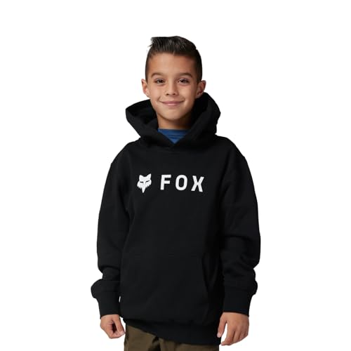 Fox Racing Yth Absolute Fleece Po Youth Pullover Hoodie, Lightweight Cozy Fleece, Iconic Branding, Perfect For Schoolyards & Trails, Black, Size: L