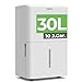 Woleix Luftentfeuchter elektrisch 30L, Entfeuchter elektrisch für Keller, Raumentfeuchter elektrisch 40dB für Räume bis zu 245m³/90m², mit Filter und 1M Ablaufschlauch, Timer, 10 J. Gar.