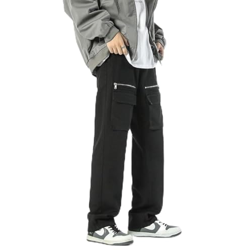 Jeans Pants Trouser Denim Spring and Autumn Workwear Washed Worn High Street Classic Loose Functional