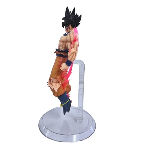 Image of Mayatra's Dragon Ball Super Ultra Instinct Goku Action Figure, Collectible Anime Character Model, Orange Combat Outfit with Pink Aura Effect