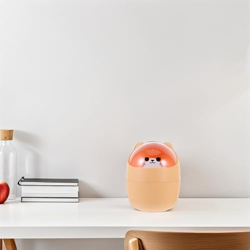 Caneca de basura pequeña de plástico rectangular amarilla miniatura 6