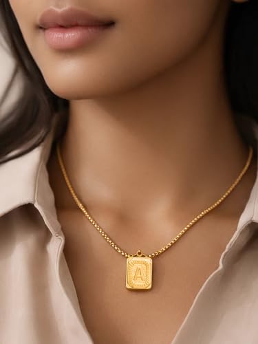 Image of Rubans Demi Fine Stainless Steel Alphabet Pendant CZ Gift for Women & Girls
