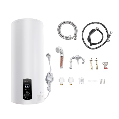 Elektrischer 80L/100L Speicher-Wassererhitzer, Boiler, elektrischer Durchlauferhitzer, Wasserboiler, wandmontierter Boiler, LED-Bildschirm mit Handbrause.100L(Tatsächliche Wasserkapazität: 60L)