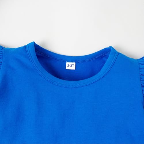 Image of Magic Park 1-14Y Toddler Ruffle T Shirt Girls Solid Color Blouse Kids Girl Short Long Sleeve Tops Casual Tee