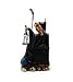 RUSTIX Santa Muerte Statue, La Santa Muerte Figurine, Saint of Holy Death, Sacred Symbol of Protection and Spirituality, Seated Religious Decor, Muerte de la Muerte Altar Piece (Black)