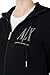 Armani Exchange Women's Studded Icon Zip Up Hooded Sweatshirt, Black, X-Small