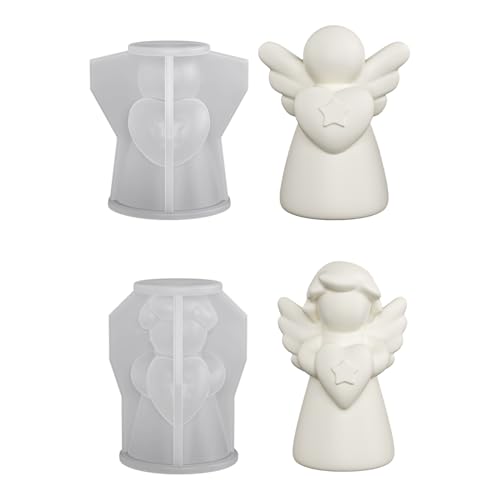 Zweiteiliges Set Engel Silikonform Engel Weihnachtsengel Gibs Formen Silikon 3d GießForm Engel Silikonformen GießFormen Engel Stern Aus Gips Silikonformen Zum GießEn Geeignet FüR Bastelarbeiten Unddiy