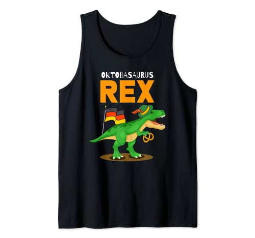 Oktobasaurus T-Rex dinosaurio pretzel Oktoberfest Camiseta sin Mangas