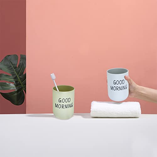 Sitake 4 Pcs Bathroom Tumblers Cups, Unbreakable Reusable Toothbrush Holders, Eco-Friendly Plastic Drinking Cups For Water, Coffee, Milk, Juice, Tea(4 Colors) #TOP4