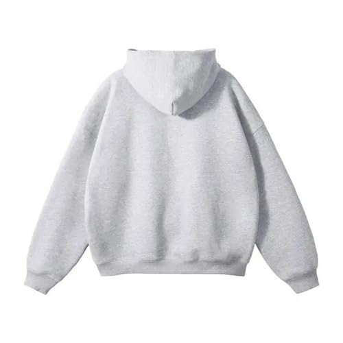 Men's Solid Cotton Hoodie Sweatshirt Fall And Winter Loose Sports Coat Plus Fleece Oversized Hoodie2