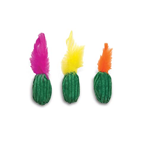 Petstages Mini Succulent Catnip Feather Cat Toy - 3 Pack