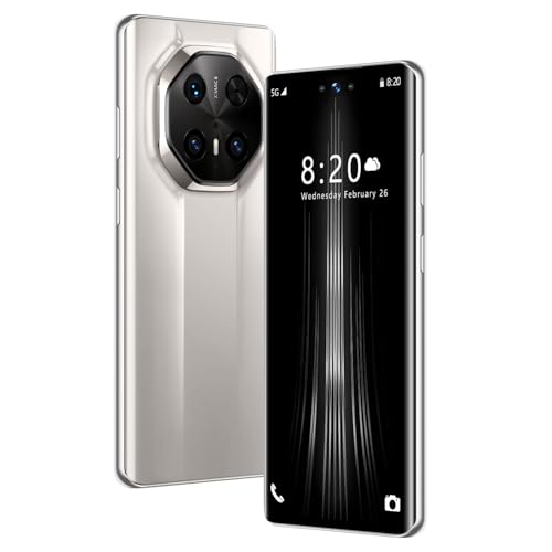 Celular Mate70 RS Android 14 Desbloqueado, 10 núcleos, 16 GB, 1 TB, Pantalla HD de 7.3 Pulgadas, 120 Hz, batería de 8000 mAh, cámara de 72 MP, Doble SIM 5G, GPS, Bluetooth 5.4,White-1TB