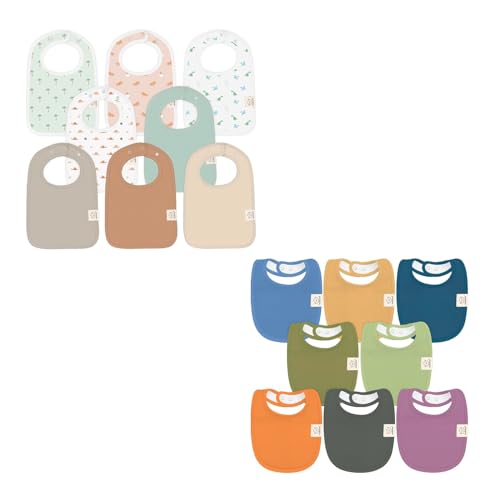 KeaBabies 8-Pack Baby Bibs for Girl, Boy and 8-Pack Baby Bibs for Girls & Boys - Drool Bibs for Baby Boy, Teething Baby Bibs for Boy, Girl, Bibs for Baby Girl