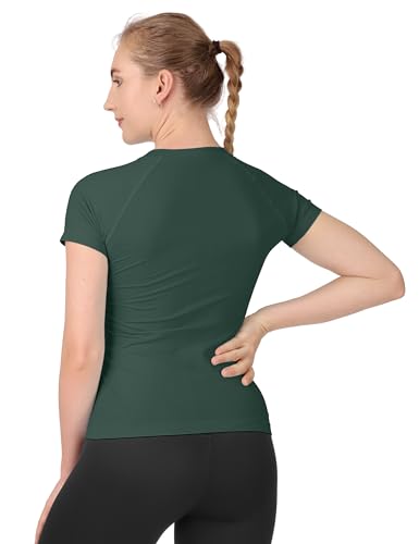 Image of MathCat Seamless Workout Tops for Women Short Sleeve Yoga Running Shirts,Breathable Athletic Compression Shirt Women XS-XL