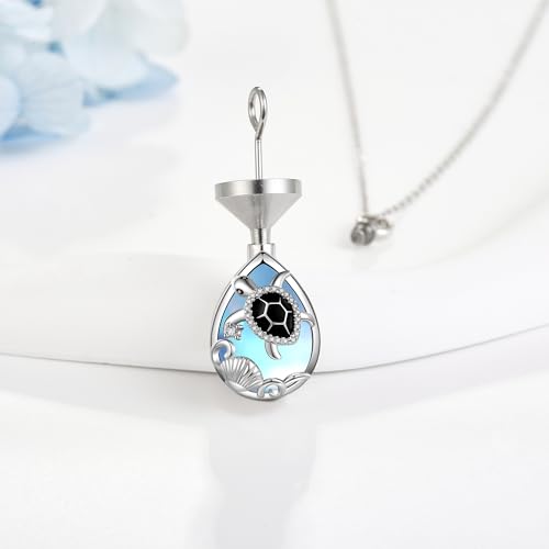 MONGAS Teardrop Urn Necklace for Ashes Sterling Silver Ashes Pendant Teardrop Cremation Jewelry Remembrance Gift for Loss Memorial4