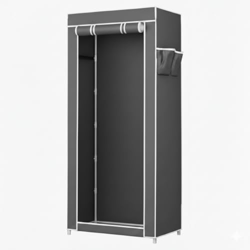 Image of EASY BUY Grey Shoe Rack Cover only, 6 Shelves Cover with Zip Door Lock & Side Pocket | Dustproof