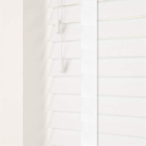 Persianas venecianas de madera sintética [blanco, 75 cm de ancho x 120 cm de caída, cinta]