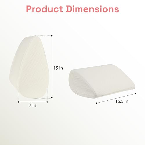 Image of Wakefit Memory Foam Curved Wedge Pillow | Soft, Washable Cover | Multi-Purpose Support for Back Relief, Leg Elevation & Knee Comfort | White