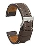 diloy Waxed leather vintage watch strap white stitching – For sport or classic watches – Sizes 18mm 20mm 22mm 24mm 26mm – Handmade – Brown or black 384 Dark Brown 20mm #4