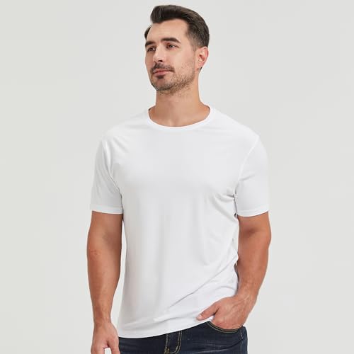 Image of netdraw Men's Ultra Soft Bamboo Viscose Cotton T-Shirt S-3XL | Moisture Wicking, Lightweight, Cool-Touch, Everyday Casual, Lounge, Sleep & Undershirt