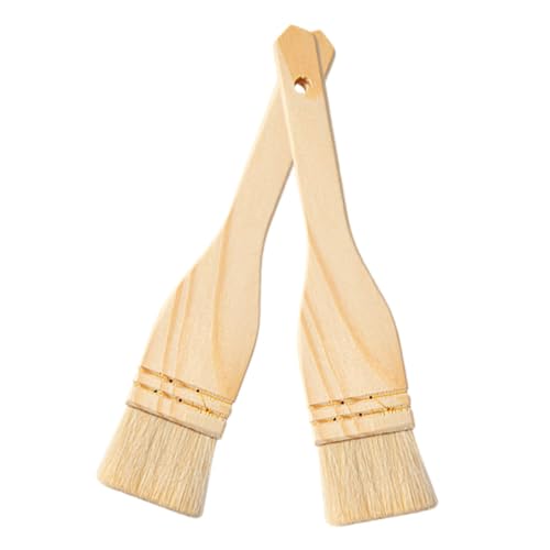 Cabilock 2Pcs Portable Wool Basting Brush Cooking Oil Brush for Bbq Baking and Outdoor Activities Easy to Clean for Marinades and Spreading Sauces