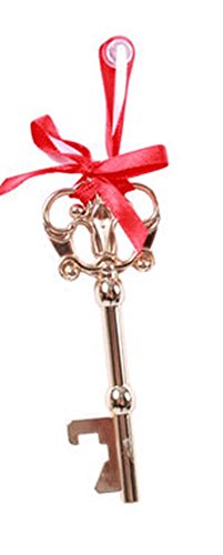 Life Size Magical Old Style Santa Key Ornament in Red Gift Box with Ribbon Bow ~ Gold Tone Metal