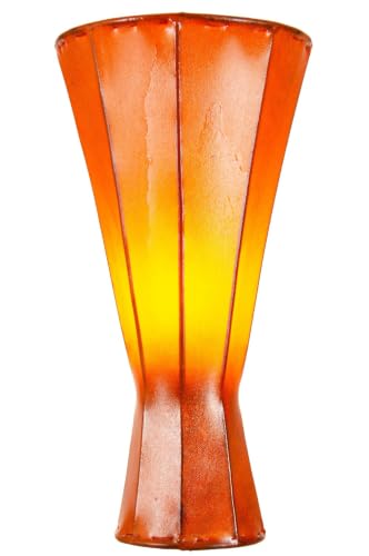 Jinjin Lampadaire oriental 40 cm Lampe en cuir Lampe au henné | Grandes lampes sur pied marocaines en métal, abat-jour en cuir | Décoration orientale du...