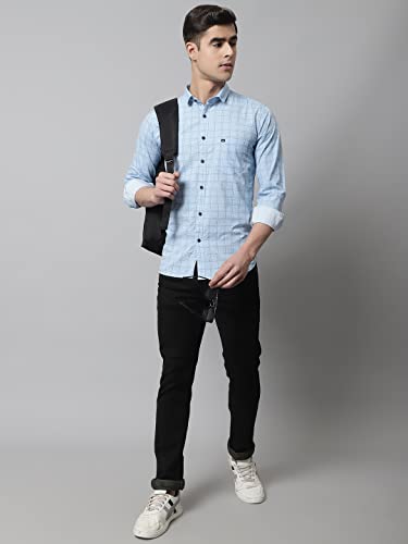 Image of Majestic Man Cotton Checkered Slim Fit Casual Shirt For Men