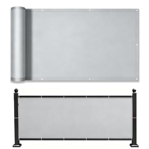 Toldo rectangular impermeable gris claro de 0.5x8m con protección UV 95% 2