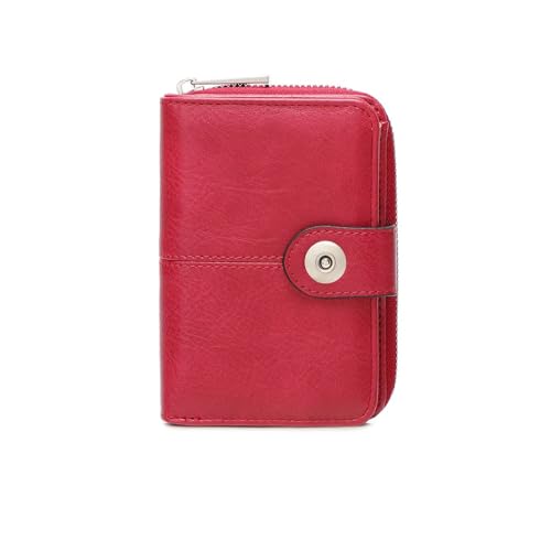 Short Ladies Wallet Vintage Multi Card Slot Two Fold Zipper Card Holder Coin Coin Purse