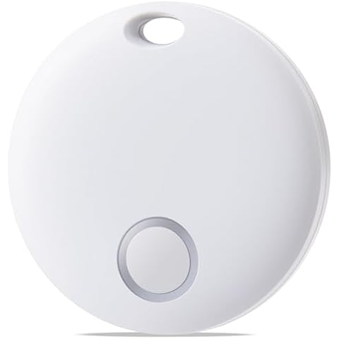 Reyke Key Finder, Bluetooth Luggage Tracker Tag Item Locator for Keys, Wallet, Suitcase and More, Works with Apple Find My (iOS only), IP67 Waterproof, Replaceable Battery, 1 Pack White Cover