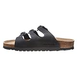 Birkenstock Women's Florida Soft Footbed Sandal, Black Nubuck, 37 M EU/ 6-6.5 M US