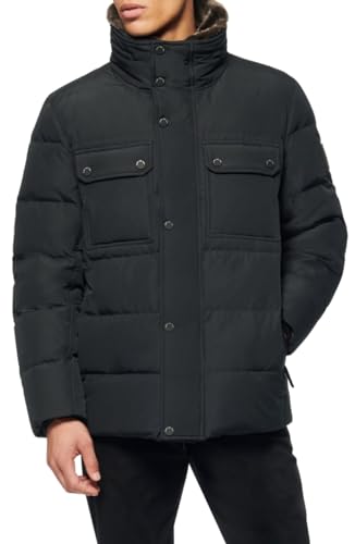 Andrew Marc Men's Short Water Resistant Godwin Down Jacket Rib Knit at Storm Cuffs2