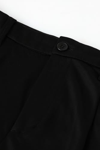 Image of SNITCH Men Casual Trousers | Loose Fit Pleated Front Plain Wide-Leg Style | Lightweight Polyester Blend Medium-Stretch Fabric for Summer & All-Day Comfort Wear