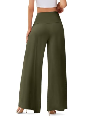 JZC Women's Palazzo Lounge Pants Casual Wide Leg Pants High Waist Flowy Toursers with Pockets