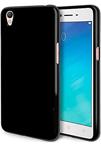 Image of Mobile Back Cover Case for Oppo A37 (Silicone Case|CameraProtection|Black SC1510)