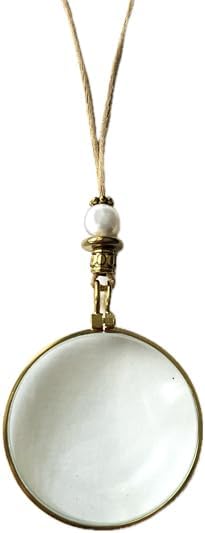 by Wendra Magnifying Necklace with Natura Crystal to Increase Vision & Energy. Handmade
