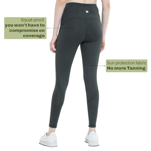 Image of High-Waist Workout Tights for Women - Breathable, Stretchable Activewear Leggings with UV Protection Stylish Sweat-Wicking Gymwear Perfect for Gym, Pilates, Yoga, and Fitness Enthusiasts