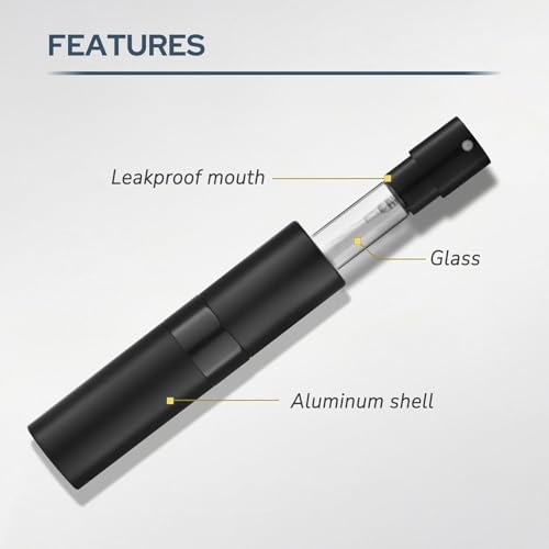 Image of 10ML Mini Perfume Atomizer Spray Bottle, Empty Refillable Glass Travel Cologne Sprayer for Men & Women with Refill Tools (Black /Blue /Silver)
