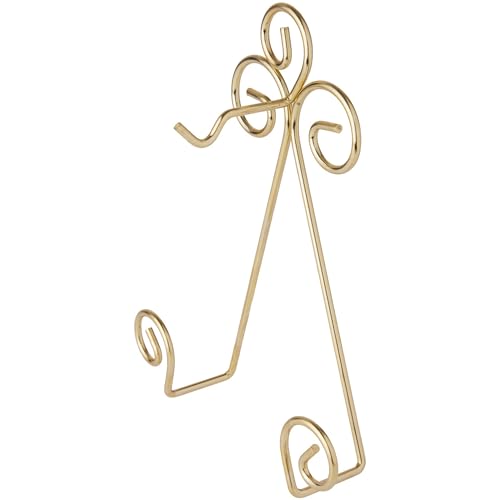 Bard's Scroll Satin Gold-Toned Wall Mountable Cup and Saucer Hanger, 8