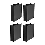 AmazonBasics Heavy-Duty D-Ring Binder - 2 Inch, Black, 4-Pack