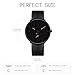 FIZILI Mens Watches Ultra-Thin Minimalist Waterproof-Fashion Wrist Watch for Men Unisex Dress with Leather Band-Orange Hands