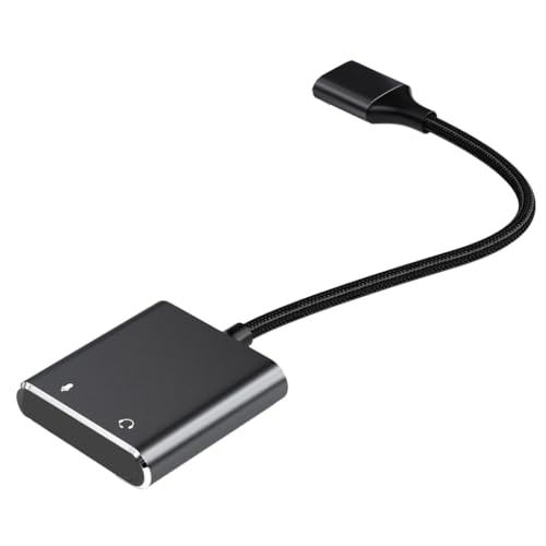 YUGSHNKFC 外付けUSBステレオサウンドカードサウンドアダプターコード 3.5mmヘッドフォンとマイクホール付き コンピューター/タブレット/モバイルデバイス用