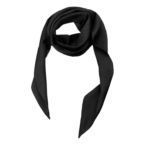 Long Satin Neckerchief Versatile Ribbon Tie Neck Scarf Solid Color Skinny Womens Tie