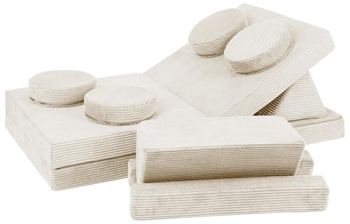 Multifunktionssofa Sitzsack Kindersessel Schaumstoffelemente Spielzeug (Color : Cream (Cord Velours))