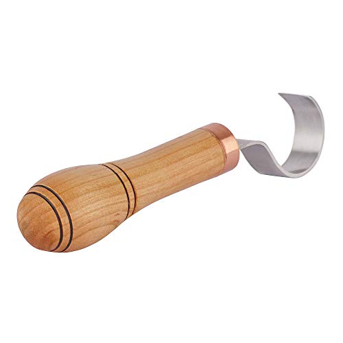 Wood Carving Hook Knife. Spoon Carving Tool for Spoons, Bowls, kuksa and Cups carvings - Right Handed - Basic Crooked Knife for Professional Spoon Carvers and Beginners - by STAMESKY. (Left Handed)