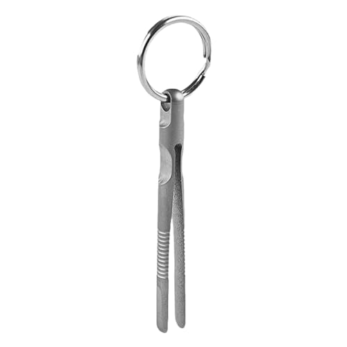 Pinzas de titanio portátiles, pinzas de titanio, pinzas de llavero, herramienta de sujeción de viaje plana, herramienta de proceso fino para exteriores, para escalada, camping, viajes, senderismo y