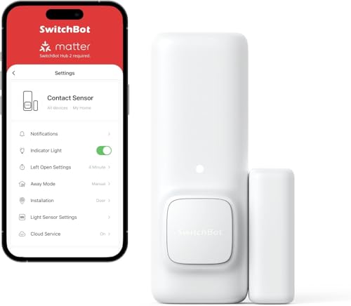 SwitchBot Capteur de Contact d'alarme de Porte - Capteur d'alarme de fenêtre et de Porte sans Fil...