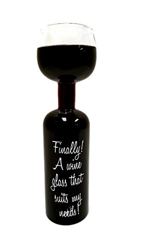 It's Wine O'clock - Wine Bottle Shaped Glass Novelty Gift - Fits A Whole 750Ml Bottle Of Wine!!!! (1) #TOP2
