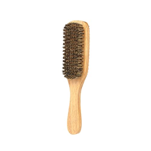 Ipetboom Wooden Handle Beard Brush for Men Double-sided Beard Styling Comb Mustache Brush Set